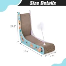 Cat Scratcher Lounge Corrugated Cardboard Scratching Pad for Indoor Cats Durable Cat Furniture with Feather Spring Toy Cartoon Design